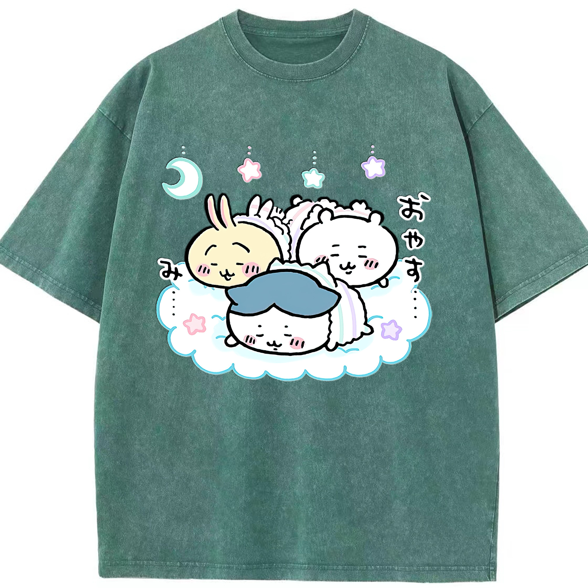 （画像用） ちいかわ ハチワレ Chii-kawa hachiware 綿100% ヴィンテージ風 半袖Tシャツ（フロントプリント）